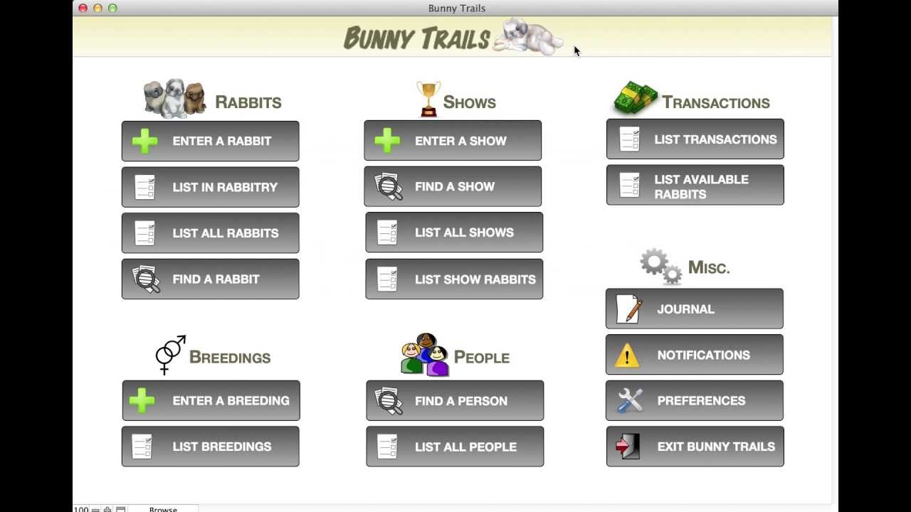 Bunny Trails Software Version 1 5 Overview