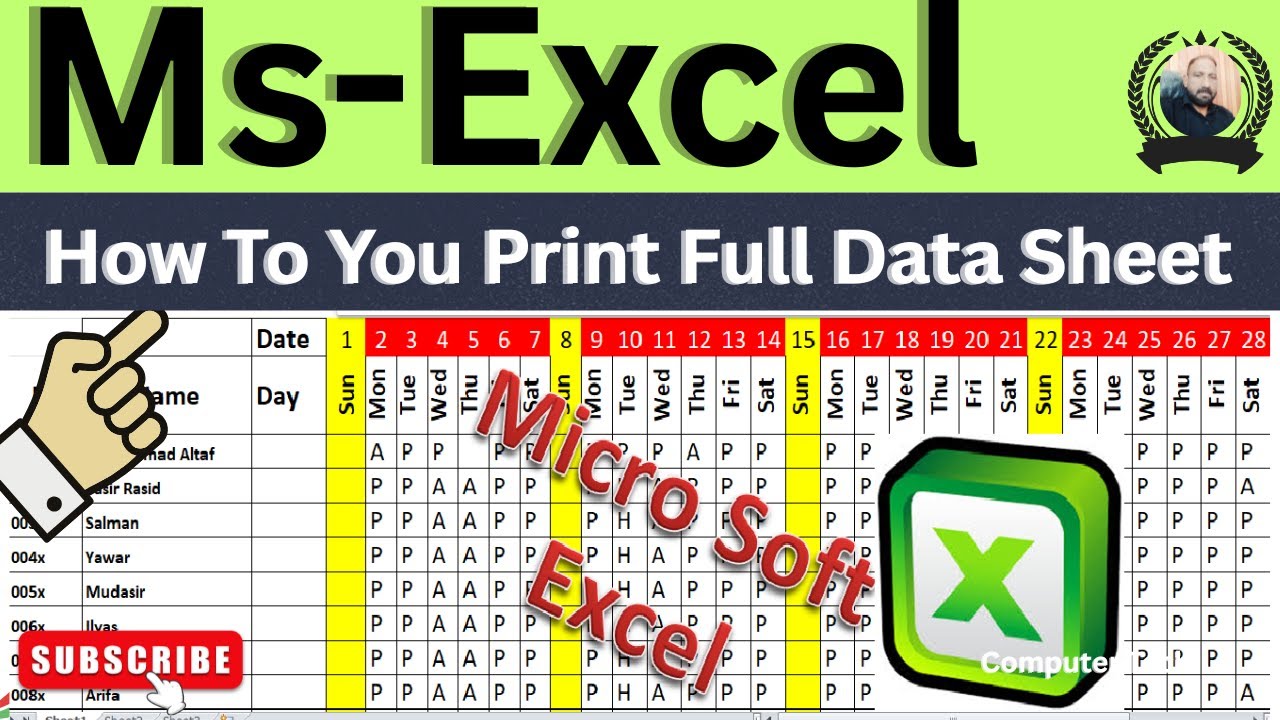 Print Setup In Ms-Excel |Computer Class |