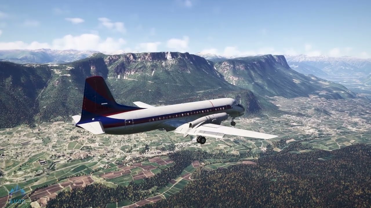 MSFS 2024: Больцано (LIPB) Визуальный заход на посадку, ВПП 19