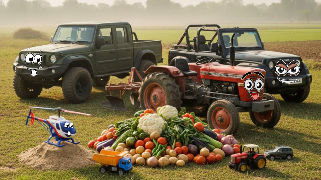 Amazing Toy Collection: Helicopter, Tractor, Truck & Thar! 🚁🚜🛻