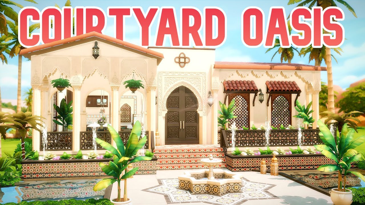 COURTYARD OASIS KIT HONEYMOON VACATION ~ Sims 4 Kits Speed Build (No CC)