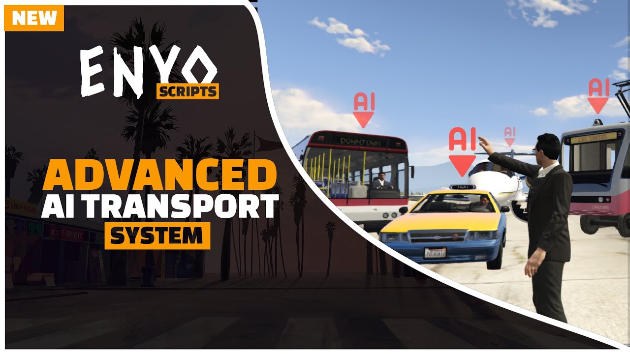 FiveM Advanced AI Transport System: AI Taxi, AI Bus, AI Train, AI Plane [QBCore] [ESX] [STANDALONE]