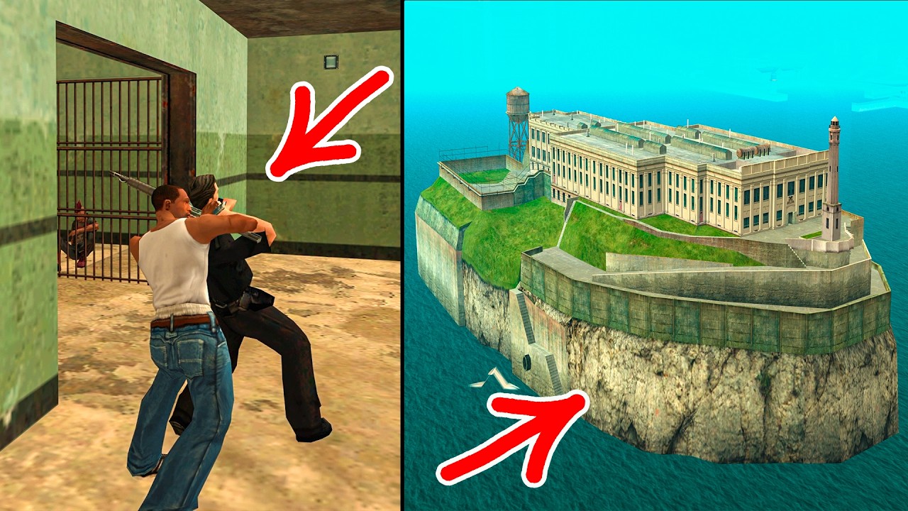 Fuga ÉPICA na prisão secreta da Ilha de Alcatraz no GTA SA