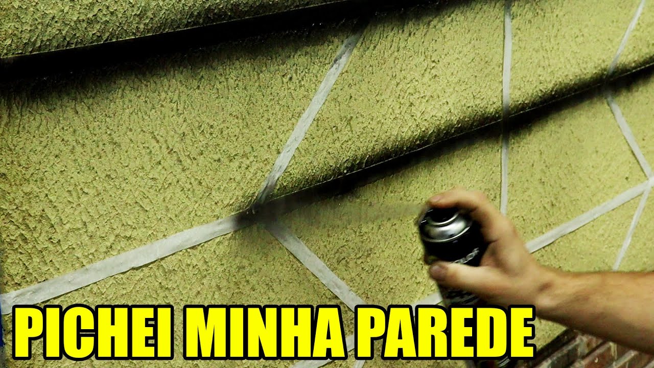 Usando Fita Crepe, Tinta Spray e Criatividade Decorei Minha Parede