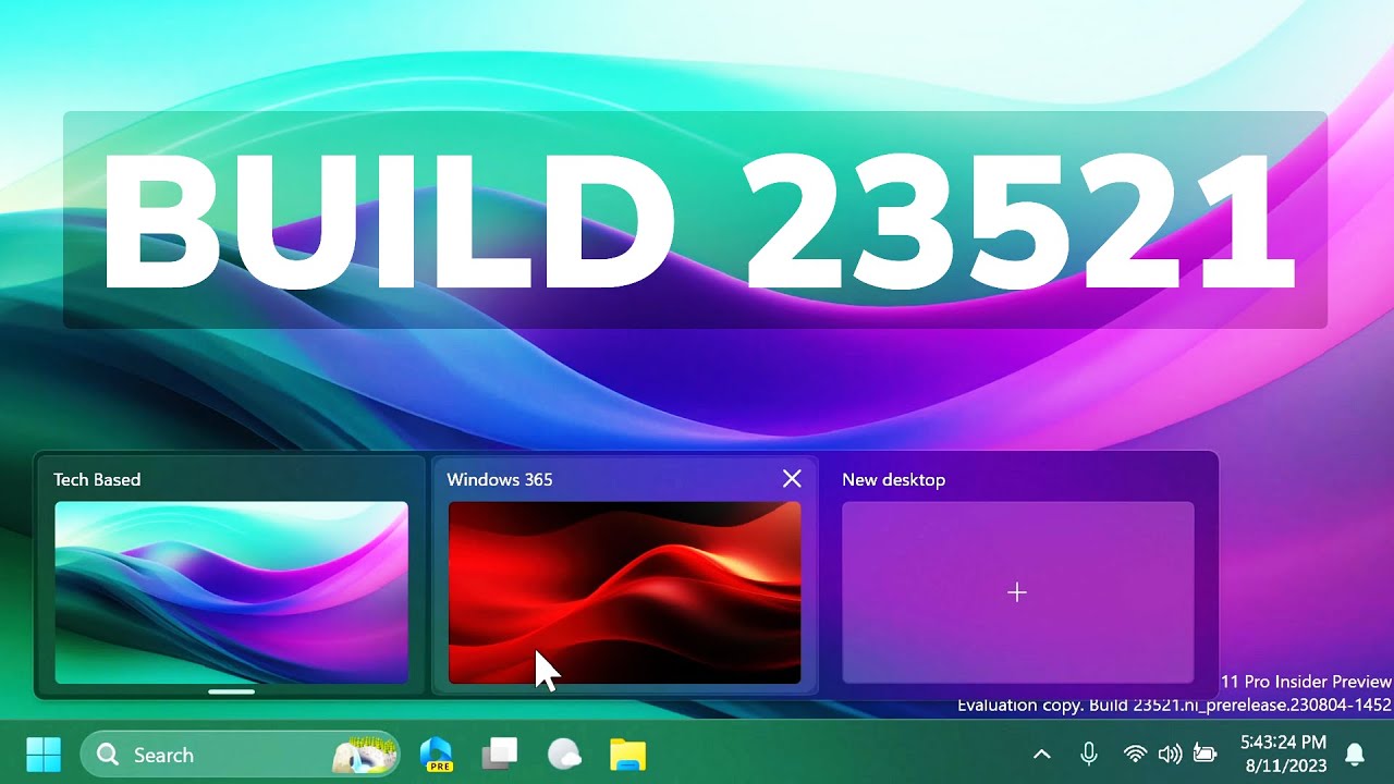 New Windows 11 Build 23521 &ndash; New Windows 365, Taskbar and Settings Changes, Fixes (Dev)