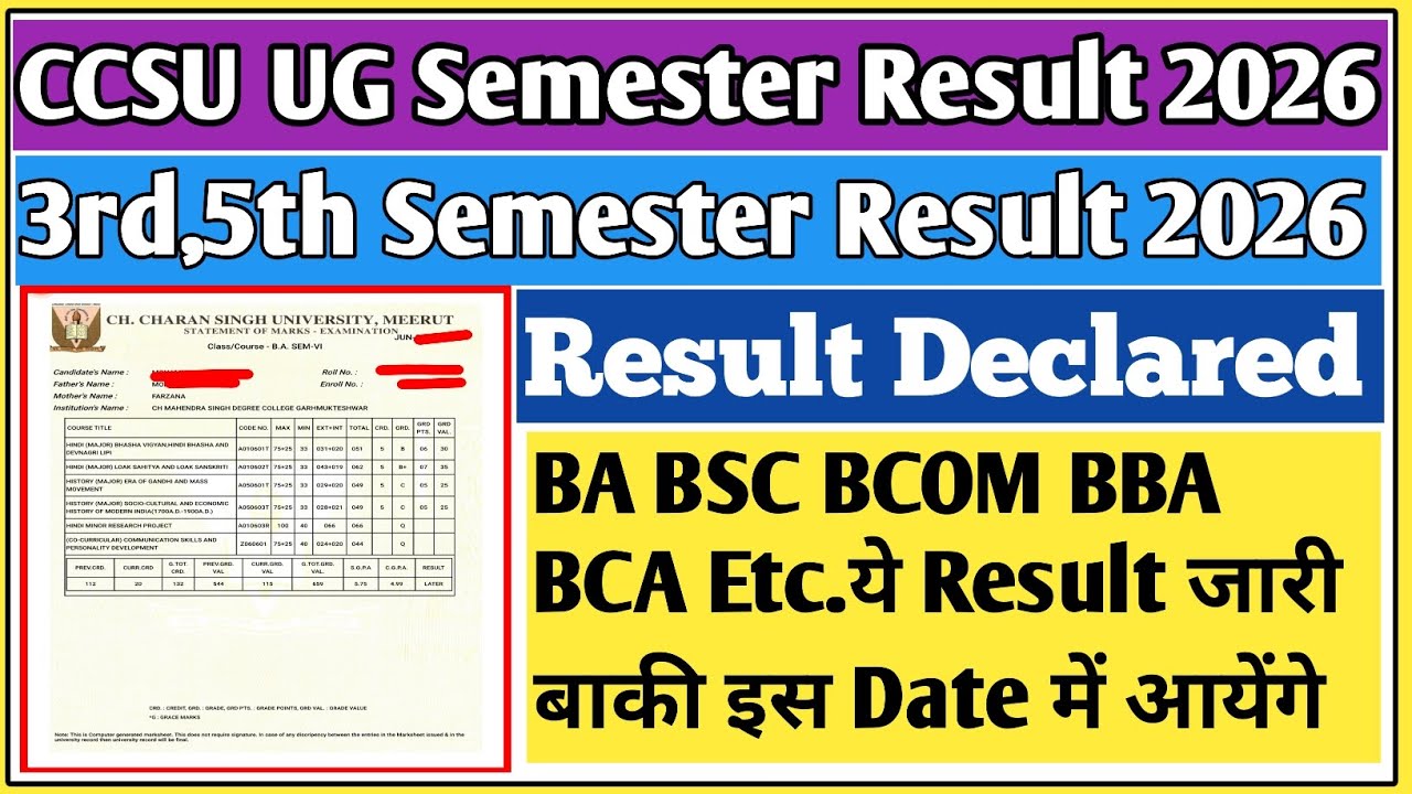 CCSU result news update today | CCSU result update today | CCSU news update today | CCSU result 2026