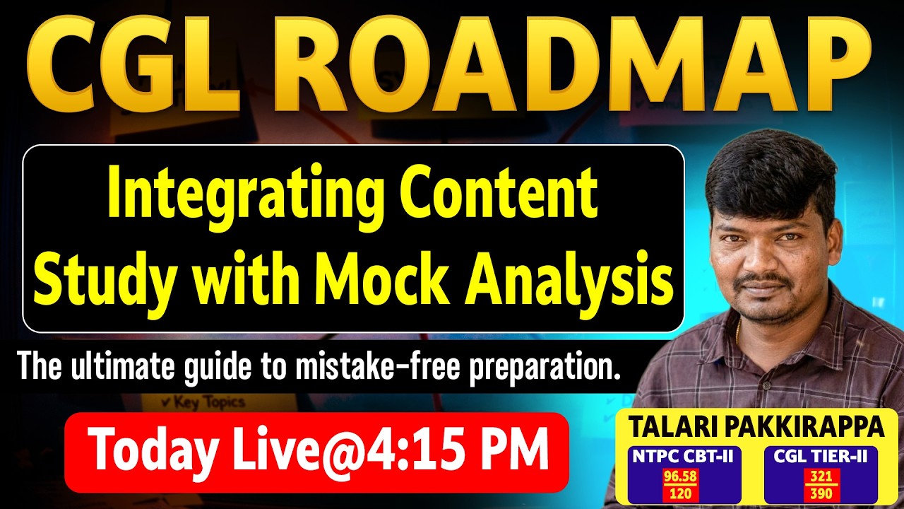 SSC CGL preparation strategy and mock test analysis by Talari Pakkirappa Sir