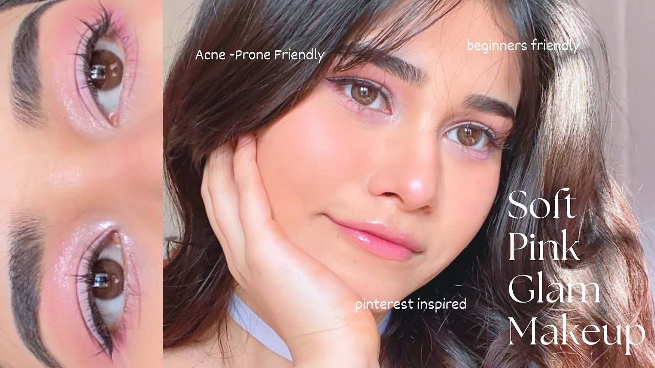 PINTEREST-INSPIRED SOFT PINK GLAM MAKEUP ✨🩷| BEGINNER & ACNE-PRONE SKIN FRIENDLY✨