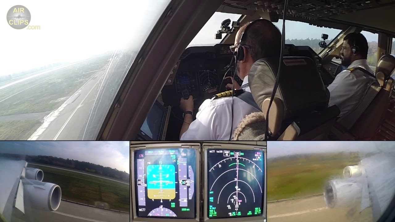 B747-8F Cockpit Takeoff!!! Captain Misfir lifting up 440 Tonnes like nothing!!! [AirClips]