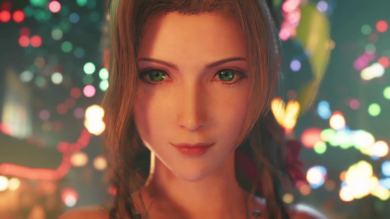 FINAL FANTASY VII REMAKE Aerith in Wall Market Scene