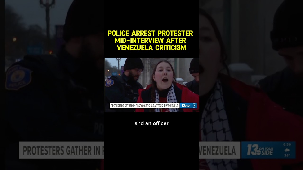 Протестующего арестовали в прямом эфире после критики политики Трампа в отношении Венесуэлы.