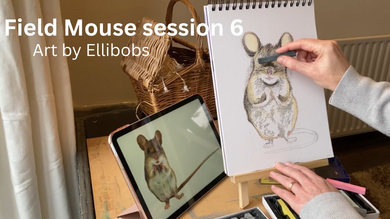Pastels, session 6, Field Mouse artwork process 