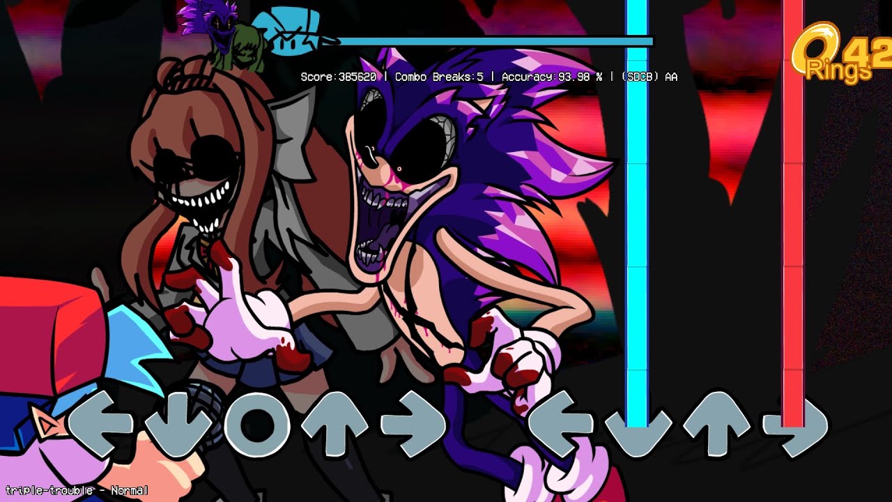 FNF - Sonic EXE x DOKI DOKI EXE - Triple Double Dual Mix
