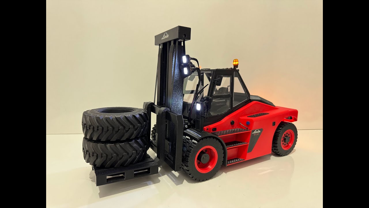 1/14 Scale 3d Printed Heavy Duty Rc Forklift-L160HT- Loading a Tamiya Flatbet