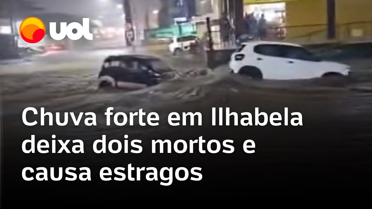 Chuva forte em Ilhabela deixa dois mortos e causa estragos