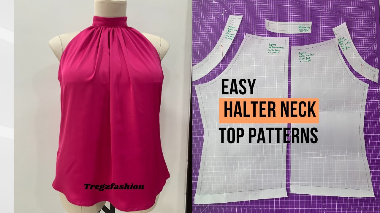 Halter Neck Top with gathers and neck band