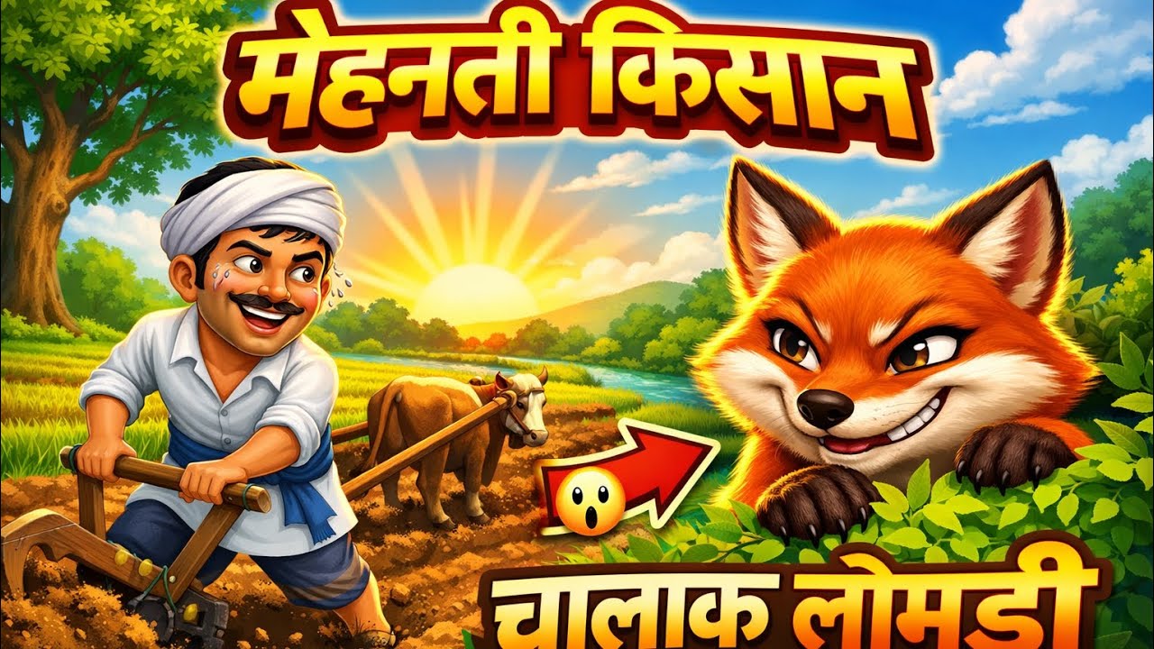  मेहनती किसान और चालाक लोमड़ी 🦊 || Hindi Moral Story kahani video @satyatoonskahani