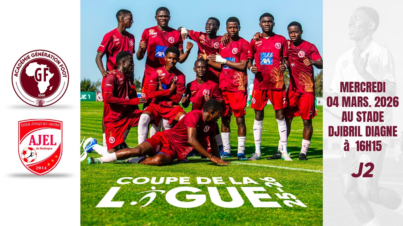 Suivez le match GENERATION FOOT vs AJEL 2ème journée Coupe de la Ligue