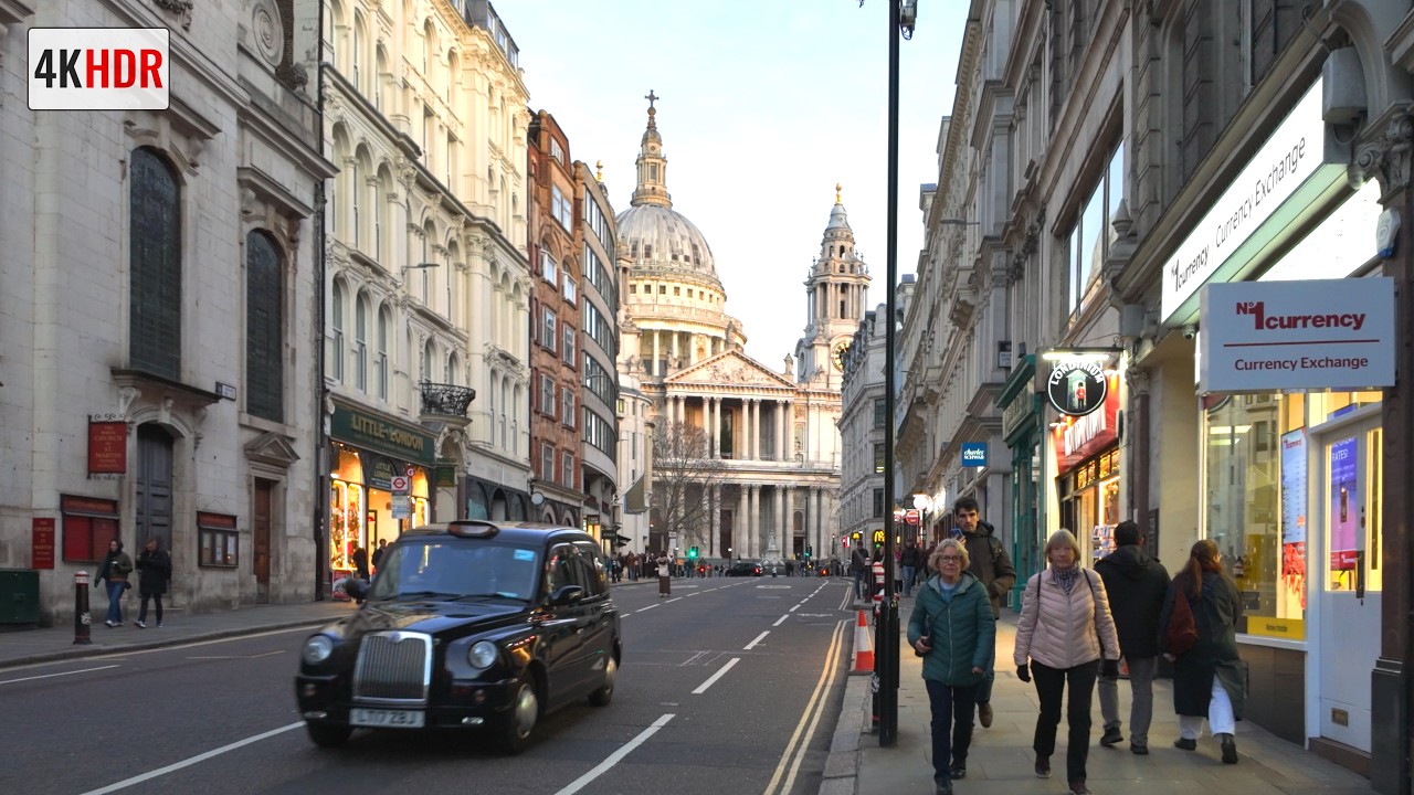 Winter Afternoon London Walk | St Pancras to St Paul's [4K HDR]