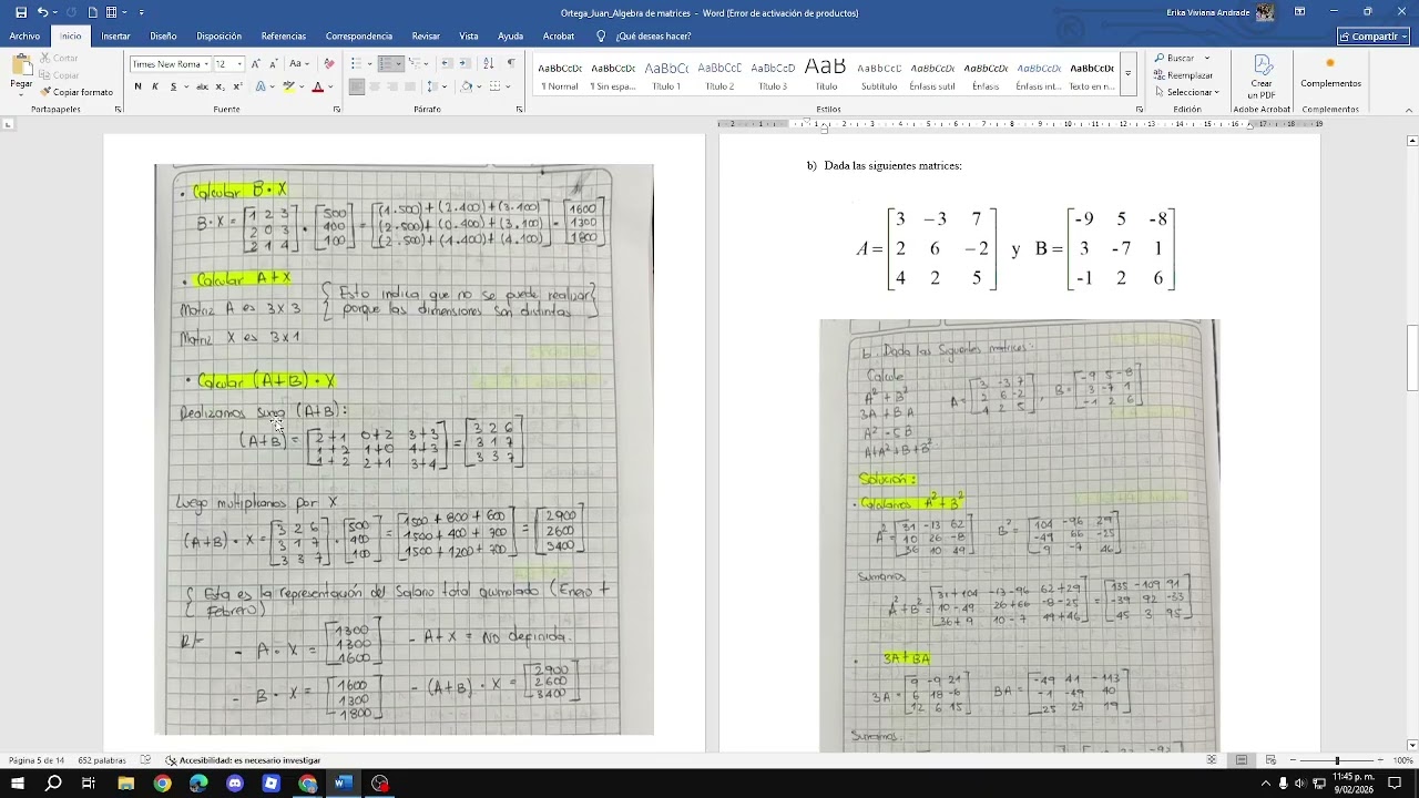 Video Explicativo sobre Álgebra de matrices