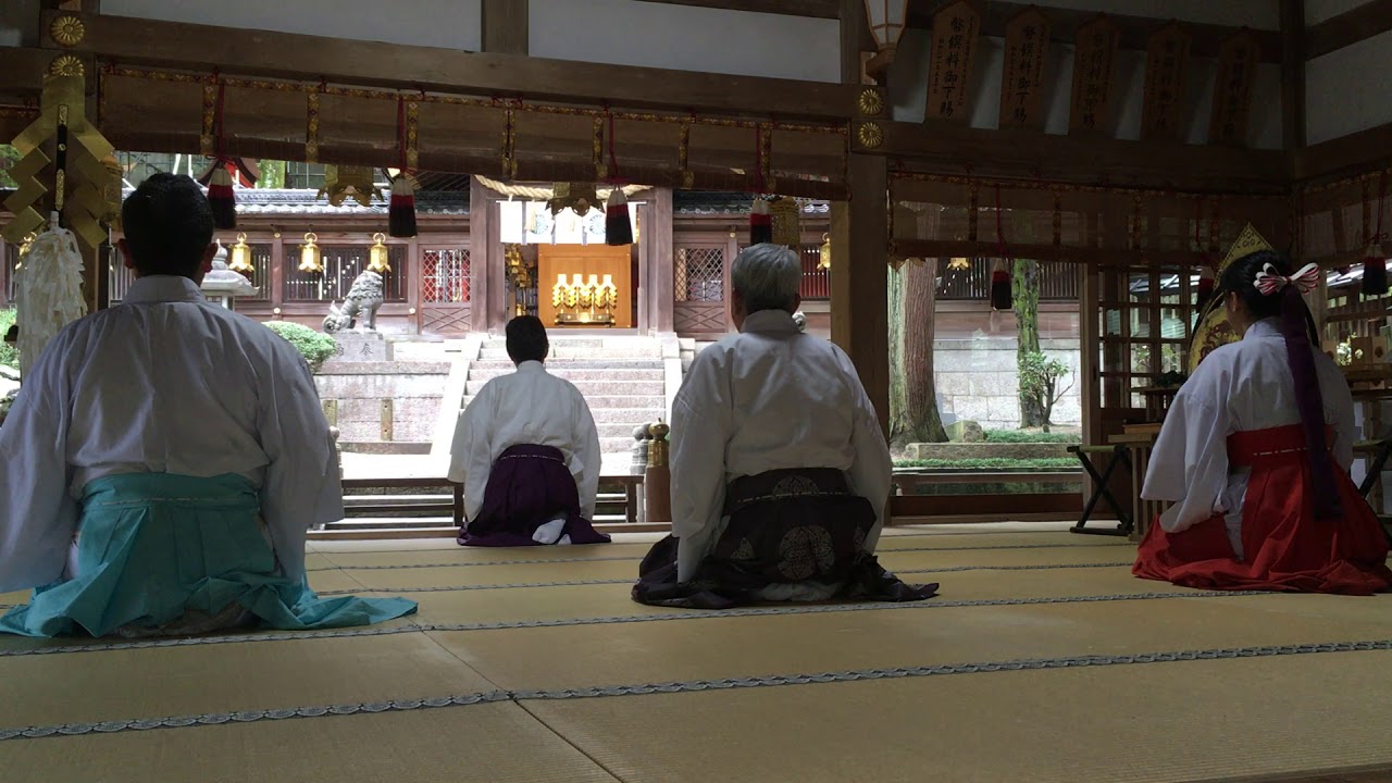 大祓詞奏上、毎朝の朝拝にて