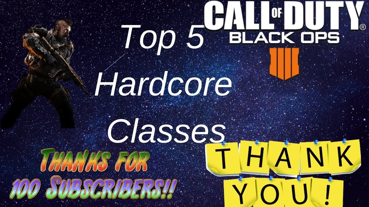 Top 5 Classes for Hardcore Mode on Cod Black Ops 4 Plus 100 Sub Giveaway Information