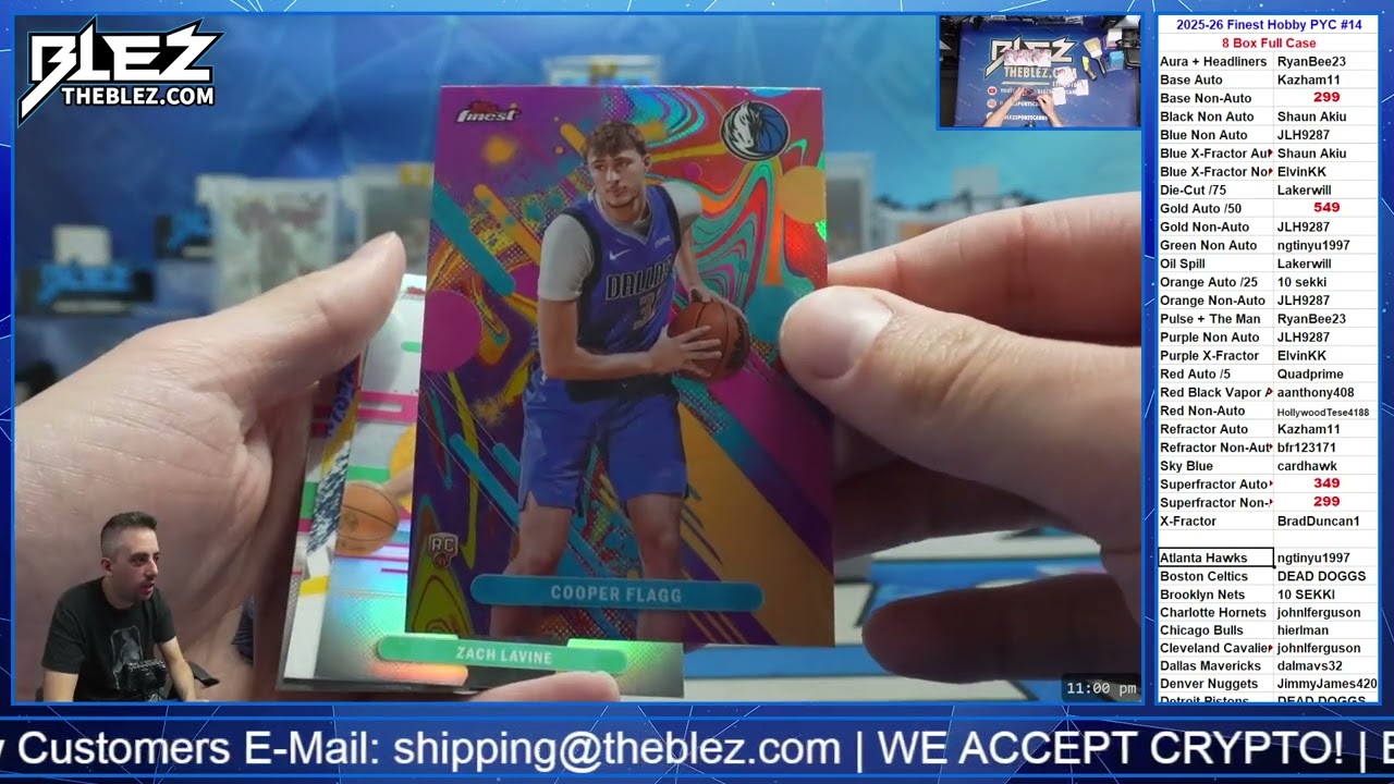 2025-26 Topps Finest Hobby NBA 8 Box Full Case Break #14 Pick Your Color