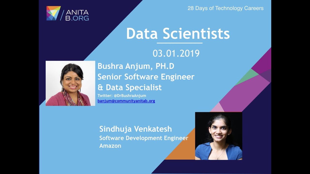 28 days of Tech Careers - Bushra Anjum and Sindhuja Venkatesh - Data Scientists