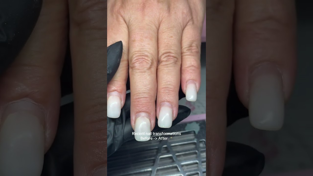 Shaping makes such a huge difference!! #nailtransformation #nailsbeforeafter #nailvideo #nailfix