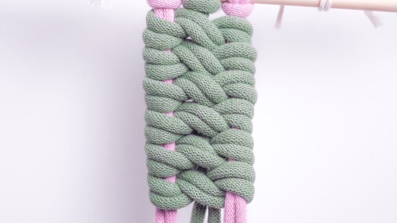 Patrón de trenza en Macramé técnica envolvente🧵 | Tutorial fácil de Macramé Paso a Paso Tejido DIY