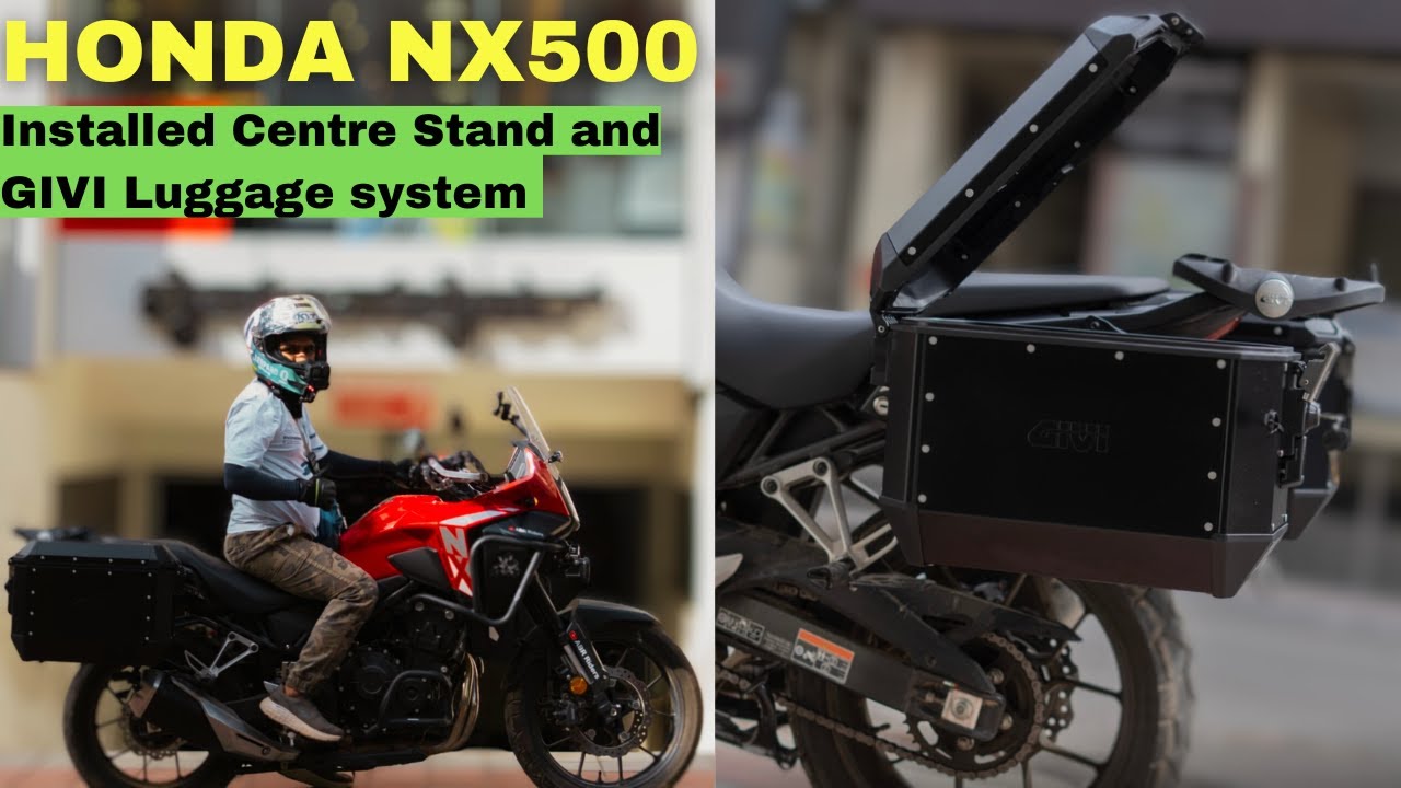 Honda NX500|INSTALLED CENTRE STAND AND GIVI LUGGAGE SYSTEM