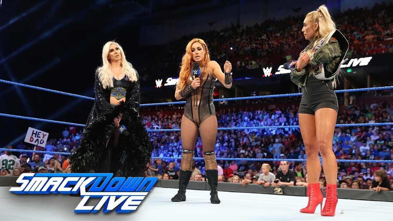 Шарлотта Флэр, Бекки Линч и Кармелла встречаются лицом к лицу: SmackDown LIVE, 14 августа 2018 г.