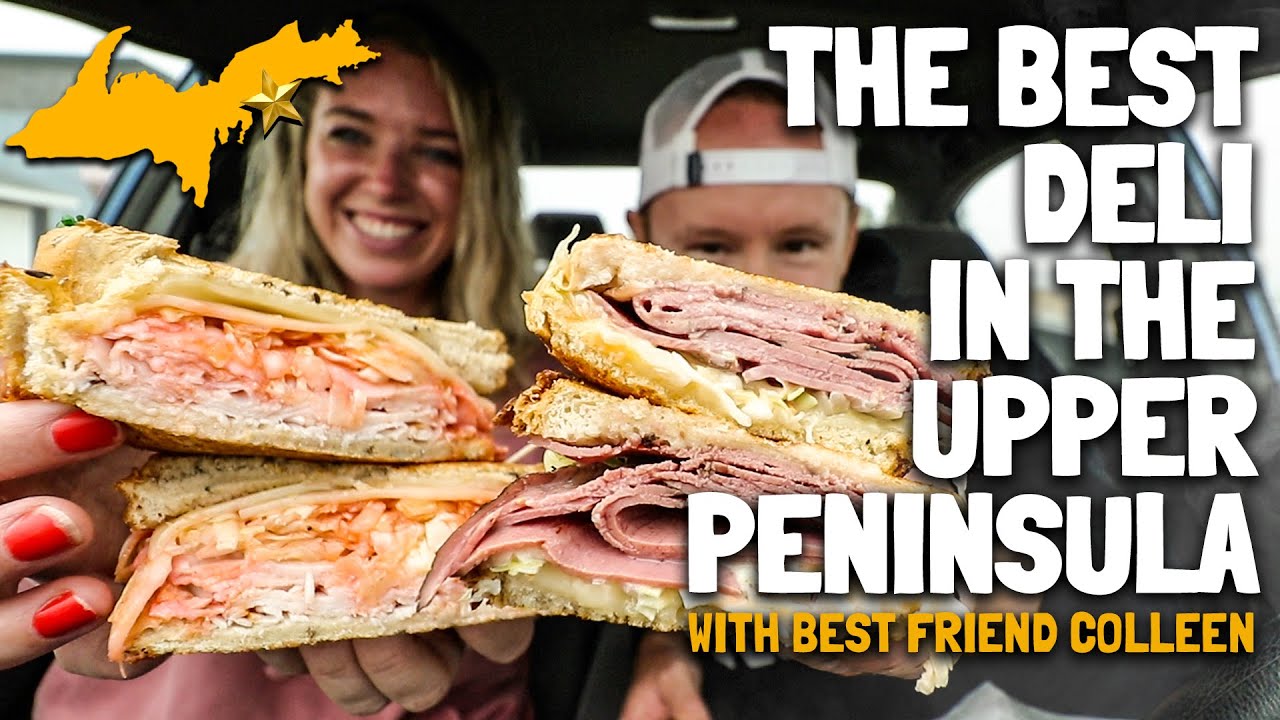 Eating *HOT BEEF PASTRAMI SANDWICHES* at the Upper Peninsula's best deli with Best Friend Colleen 🥪🧤