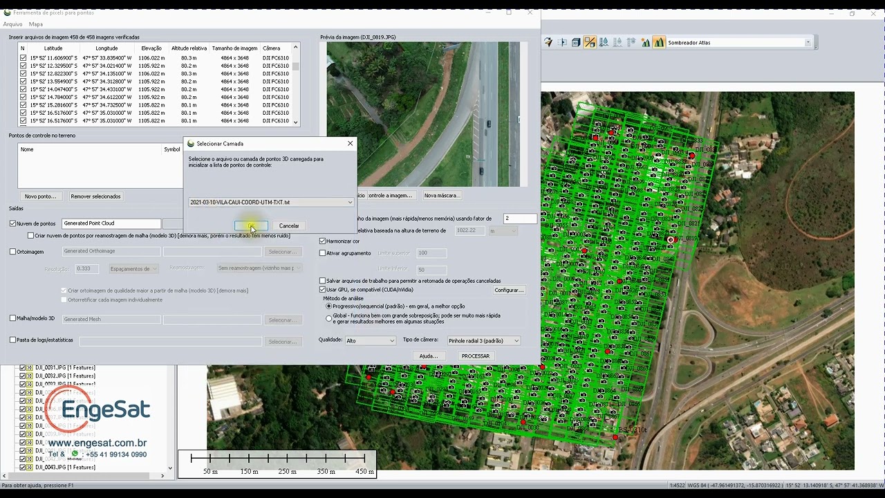 Global Mapper PRO V 25 Pontos de Controle no processamento de dados de drone
