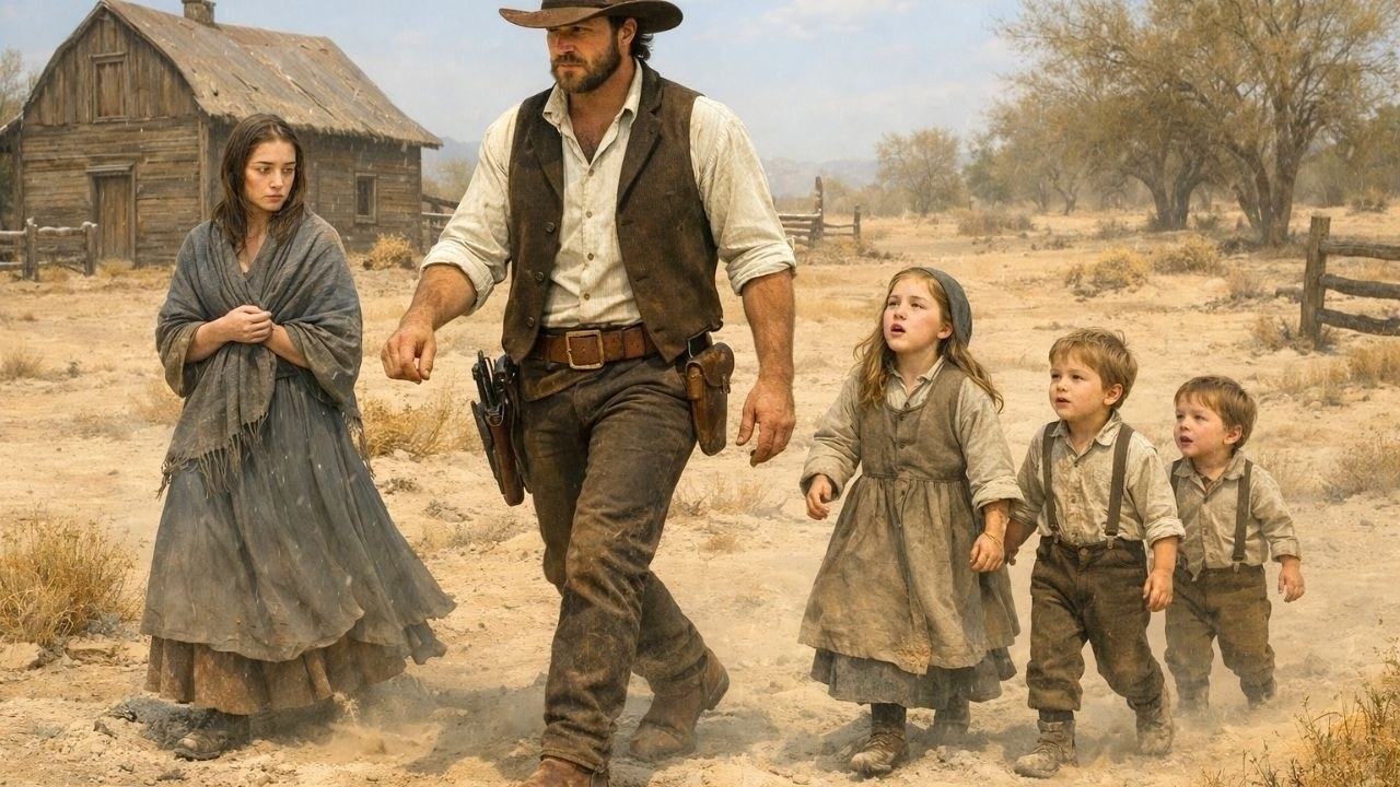 Un cowboy solitaire accueille une veuve et ses 3 enfants &mdash; une famille na&icirc;t