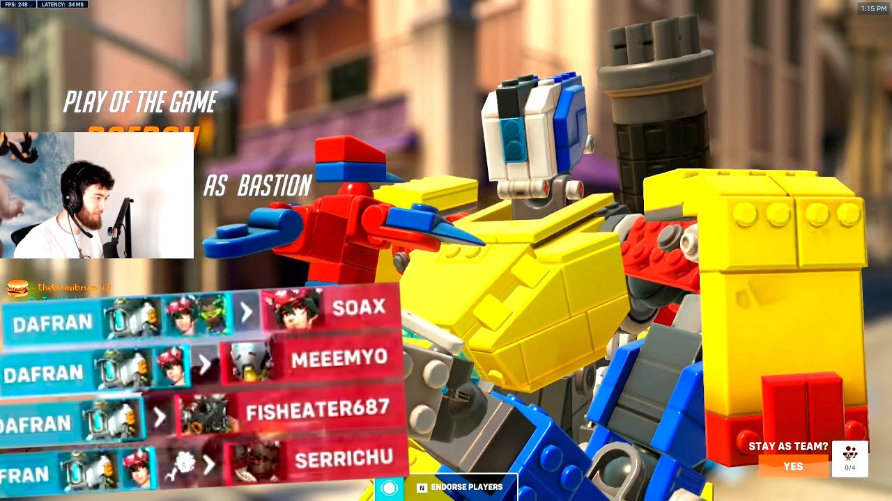 DAFRAN is POPPING OFF on BASTION! POTG! [ OVERWATCH 2 TOP 500 ]