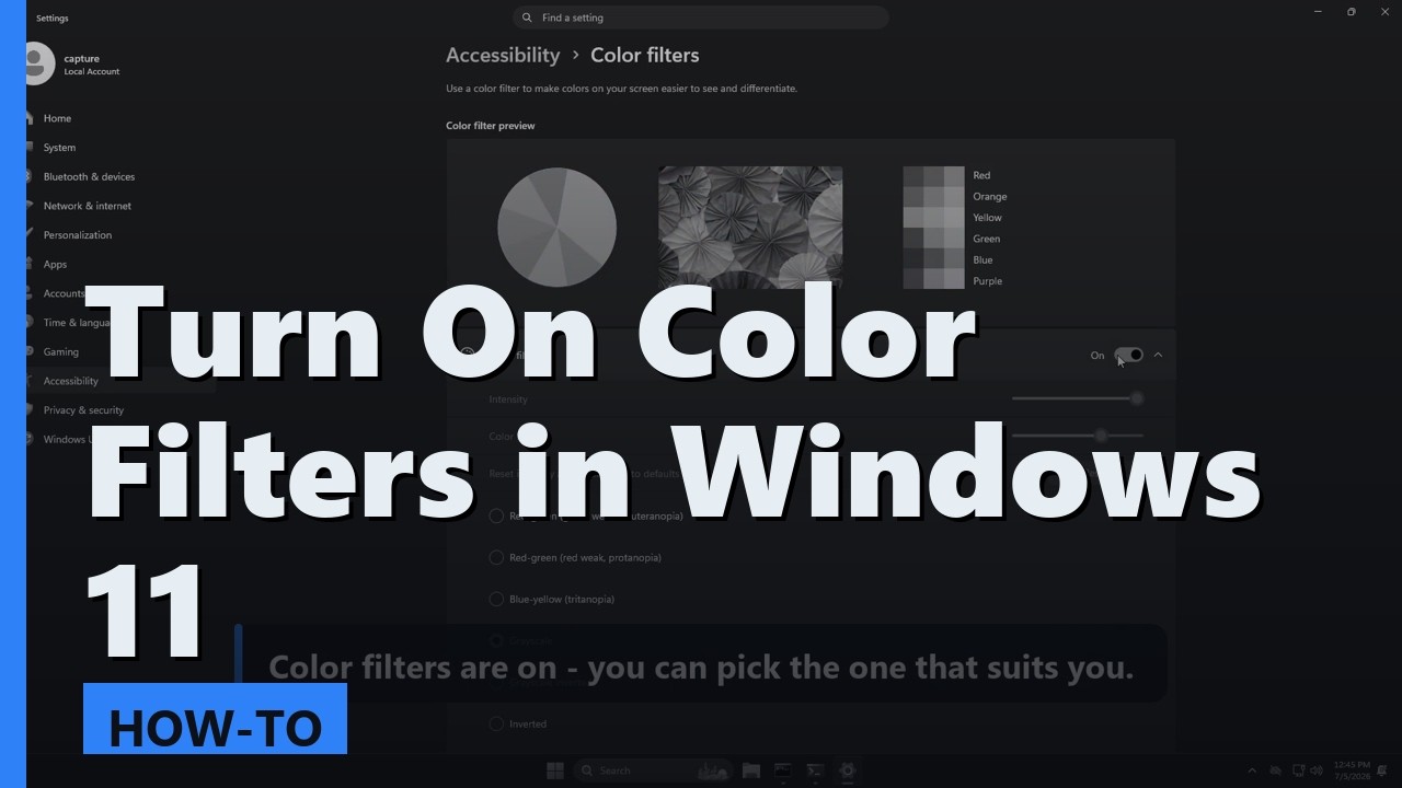 How to Turn On Color Filters in Windows 11