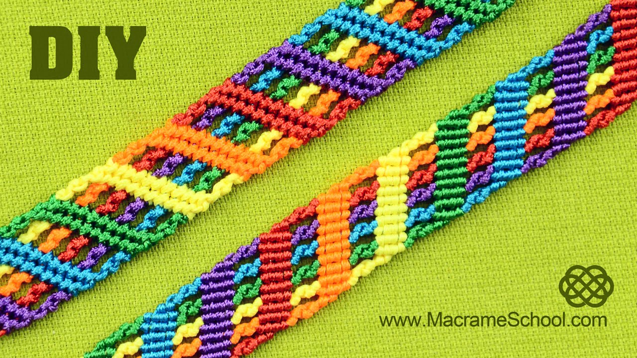 Colorful Rainbow Bracelet Tutorial |  Macrame School