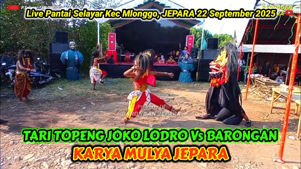 Tari Topeng Joko Lodro Vs Barongan | KMJ Live Pantai Selayar Mlonggo | Barongan Jepara 