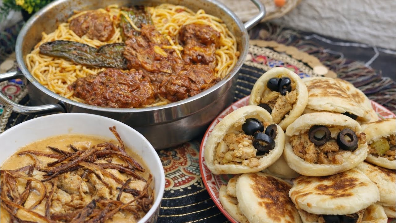طاولة رمضان 🌙 | مقرونة سباغيتي بالعلوش 🇹🇳 + شربة عدس + بطبوط خفيف وفارغ روووعة 🔥