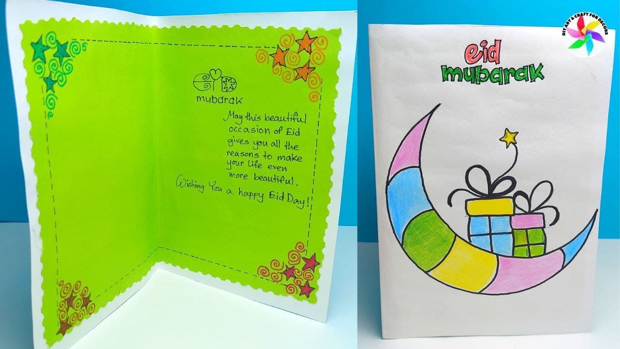Easy Eid Card Making Tutorial | Handmade Eid Greeting Card Ideas | Zui Art and Craft