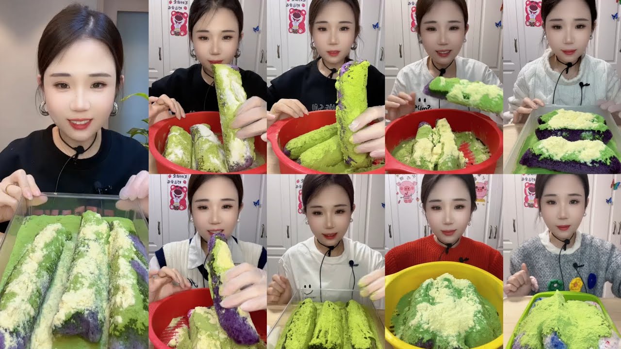 YY ICE EATING / MATCHA ICE ROLLS EATING COMPILATION