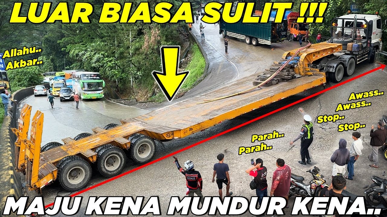 MUSTAHIL BISA LEWAT !!! Drama Paling Sulit Truk Super Panjang Terjebak Di Tanjakan Sitinjau Lauik