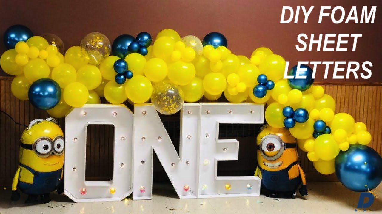 How To Make Marquee Letters With Lights | Dollar Tree DIY Birthday Décor With Foam Boards