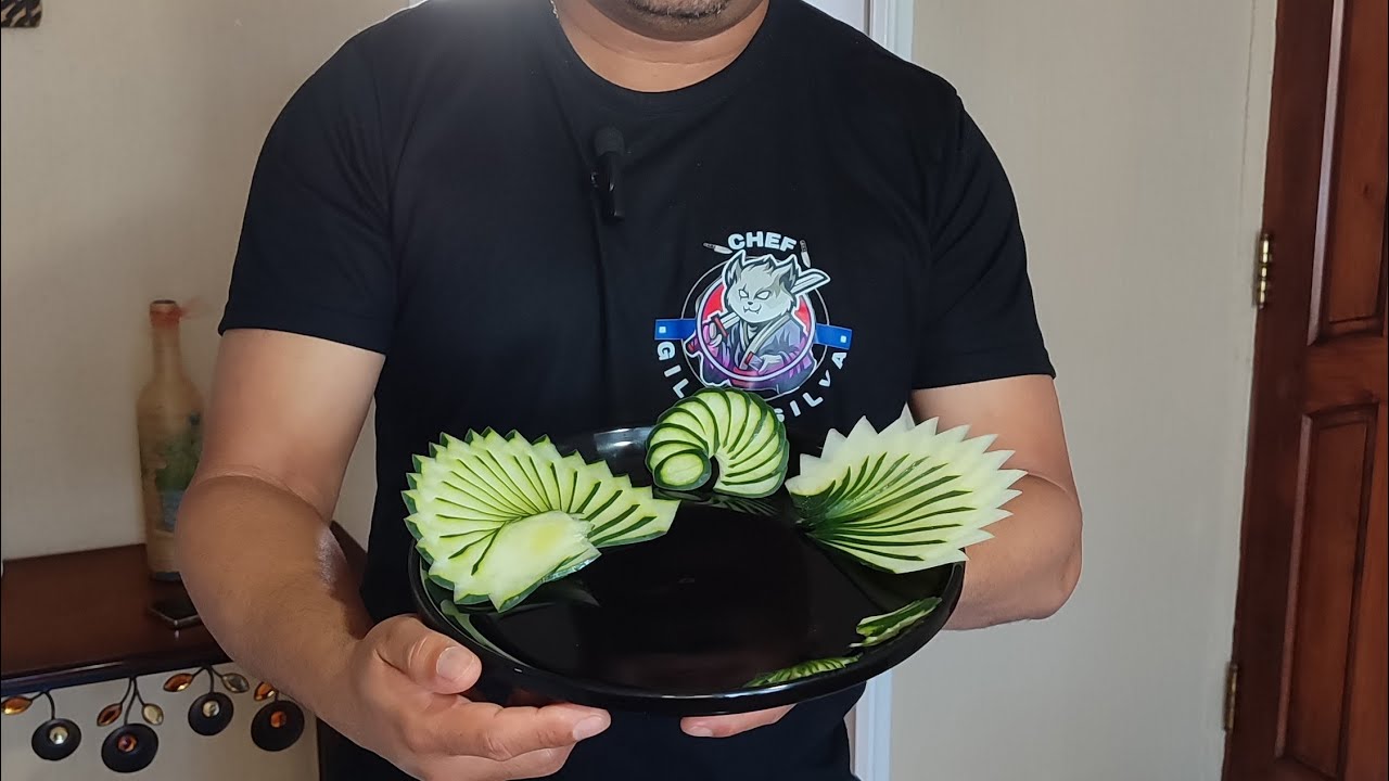 Como Fazer Leques de Pepino | Técnica Japonesa para Decorar Pratos