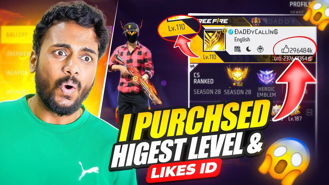 I Purchsed Highest Level Player Daddy Calling Id ? 😱 - Garena Free Fire Max
