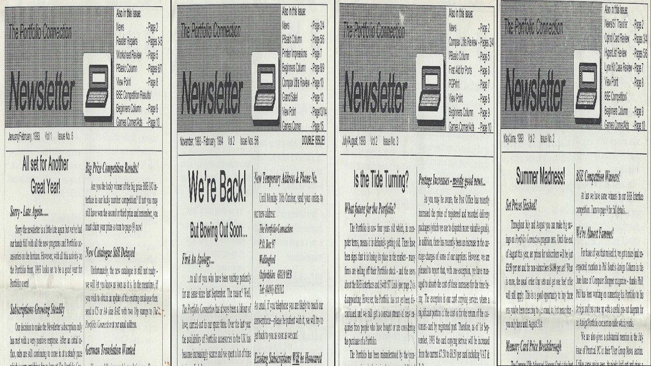 ATTRACT MODE The Portfolio Connection Newsletter SAVE RETRO COMPUTER MAGAZINES FROM OBLIVION ONE OF