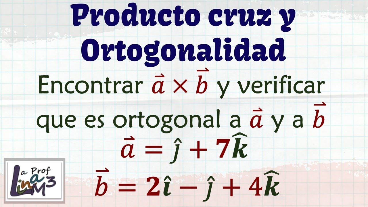 Producto cruz entre dos vectores | Vectores ortogonales en R3 | La Prof Lina M3