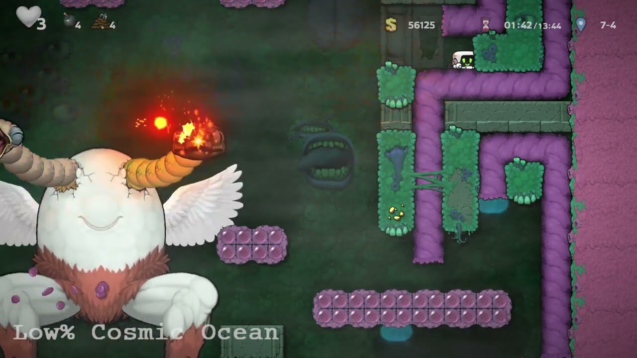 Low% Cosmic Ocean [7-5 in 14:30.166] - Spelunky 2