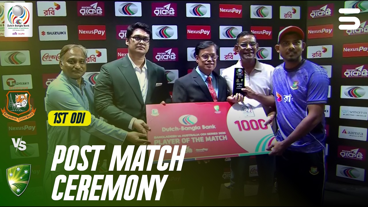 Post Match Ceremony | Full Presentation 🏆🎤 |  Bangladesh vs Australia | Match 01 | M9K1U